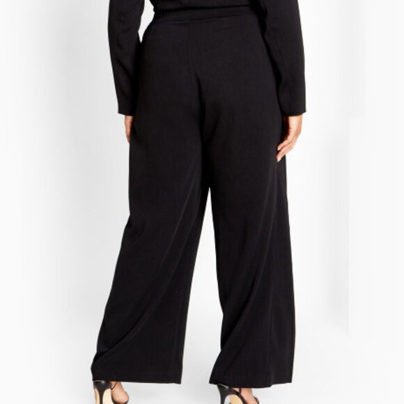 NWT City Chic Womens Aurelia Jumpsuit Long Sleeve Faux Wrap Black Plus Size M/18 - Picture 12 of 12